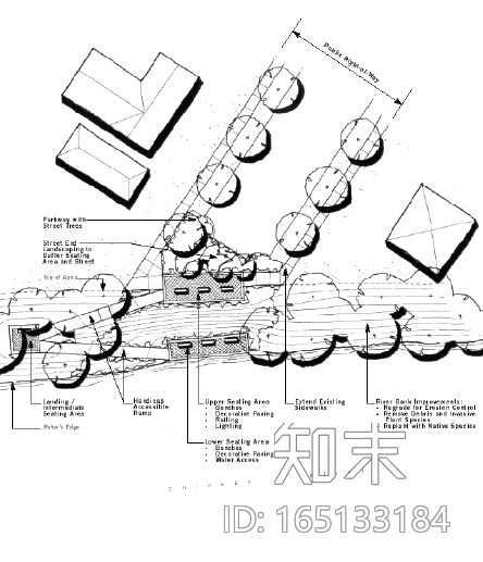 [国外]河道改造的景观规划方案设计cad施工图下载【ID:165133184】