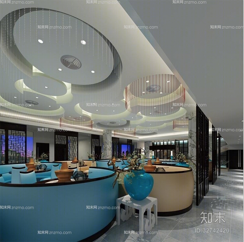 现代火锅店3D模型下载【ID:32742420】