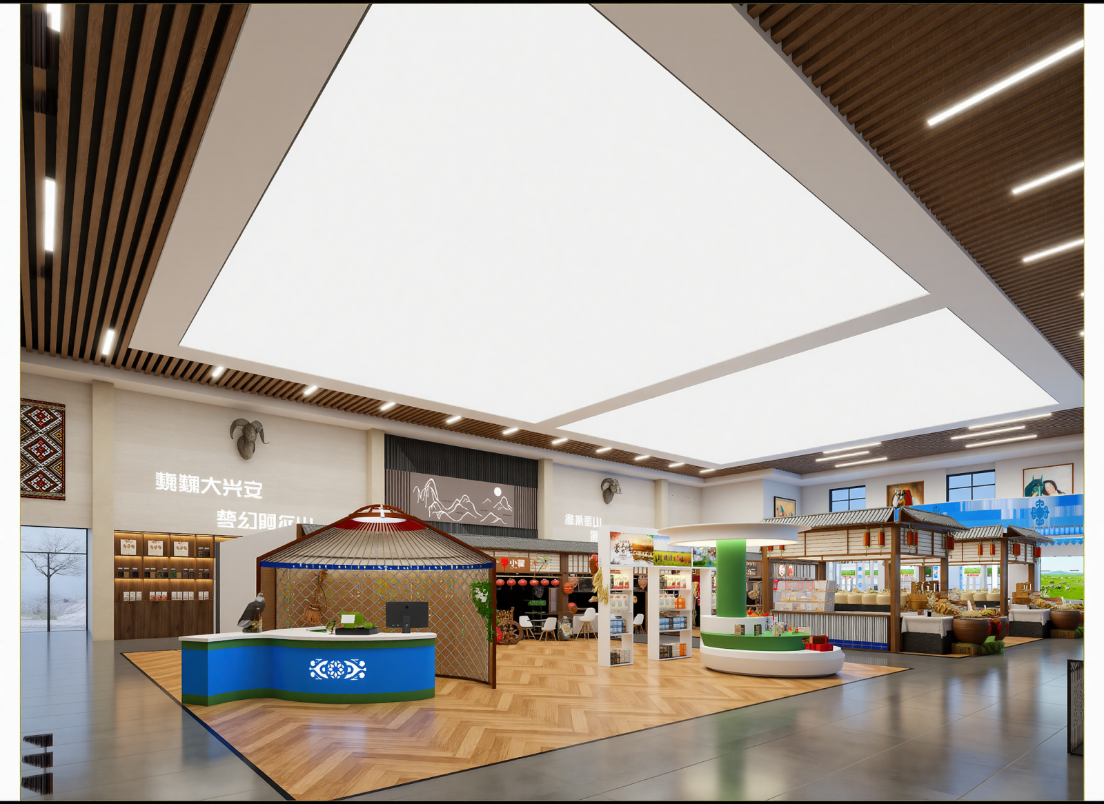 现代农产品展厅3D模型下载【ID:1214741015】