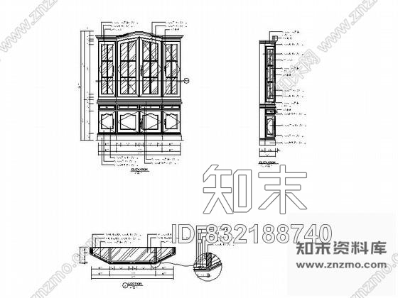 图块/节点欧式豪华橱柜2立面详图施工图下载【ID:832188740】