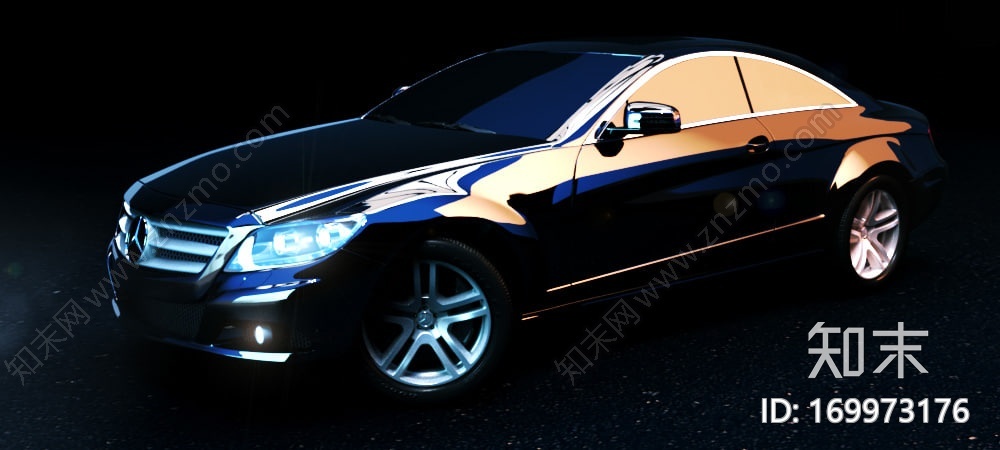 梅赛德斯奔驰豪华轿车CG模型下载【ID:169973176】