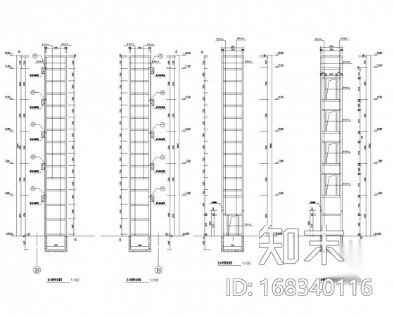 宾馆室外电梯钢结构二次设计图纸施工图下载【ID:168340116】