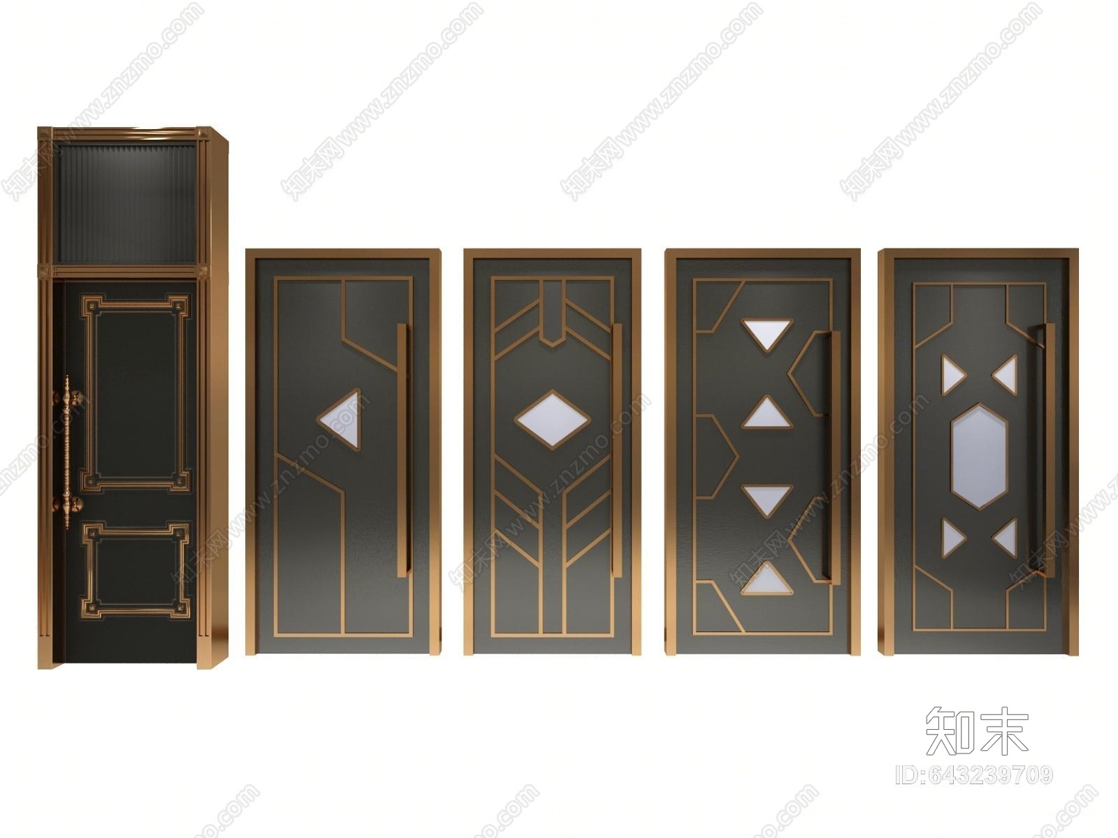 现代ktv金属包间门3D模型下载【ID:643239709】
