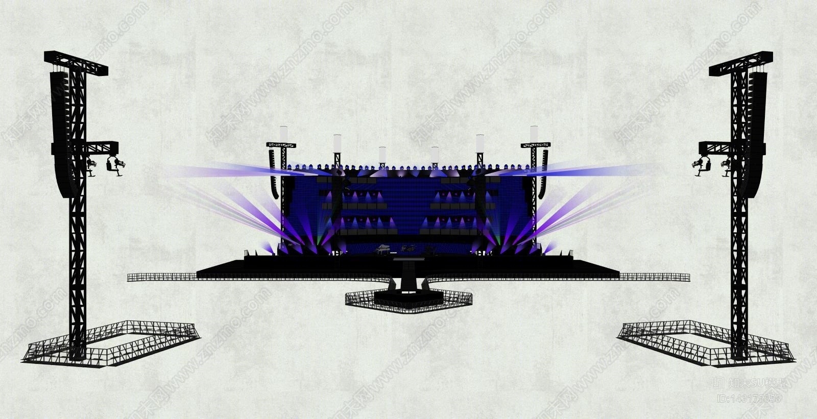 现代风格舞台灯具组件SU模型下载【ID:143175858】