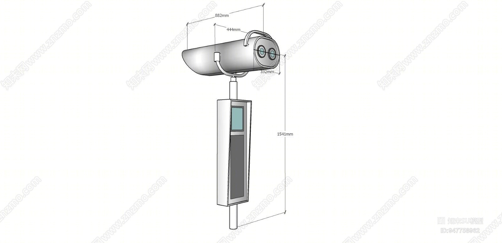 现代望远镜仪器SU模型下载【ID:947758962】