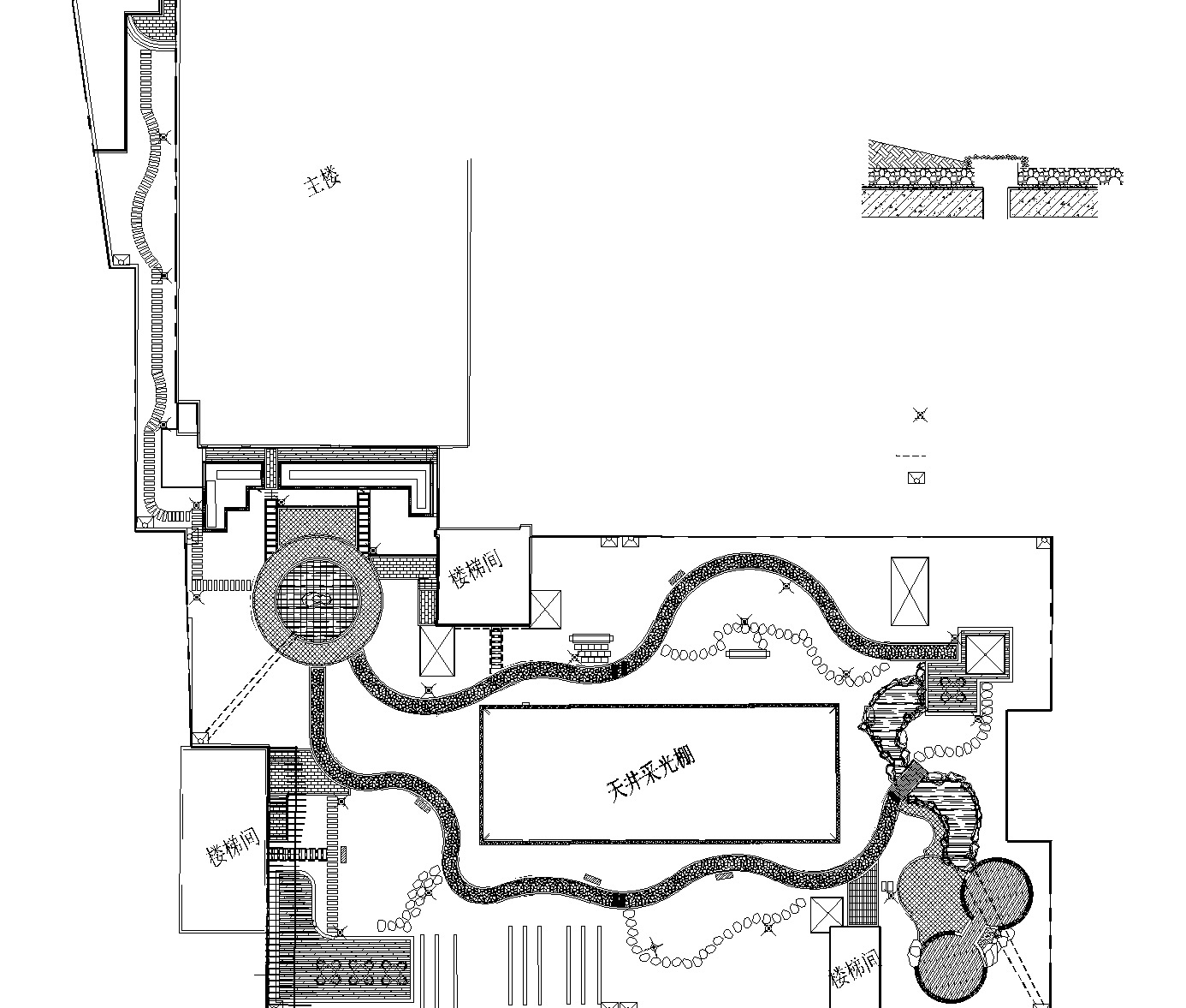 [重庆]财富中心裙楼屋顶花园景观CAD施工图施工图下载【ID:160715108】