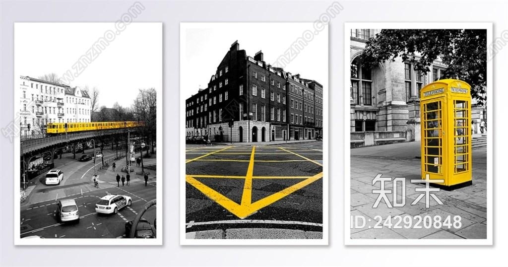 摩登城市系列黑白艺术装饰画贴图下载【ID:242920848】