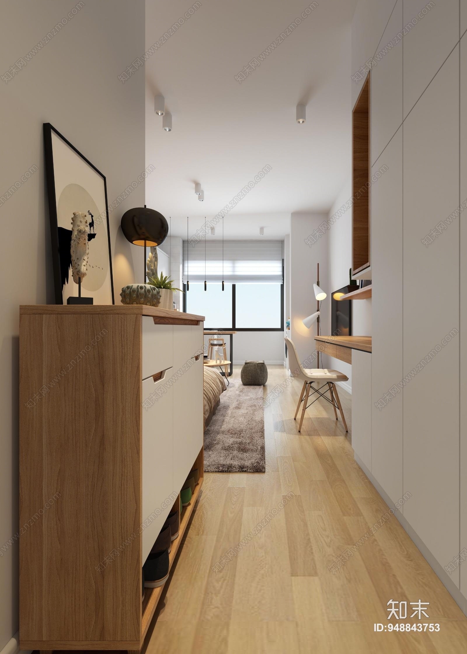北欧单身公寓3D模型下载【ID:948843753】