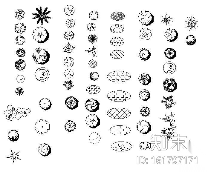 园林花格常用图例cad施工图下载【ID:161797171】