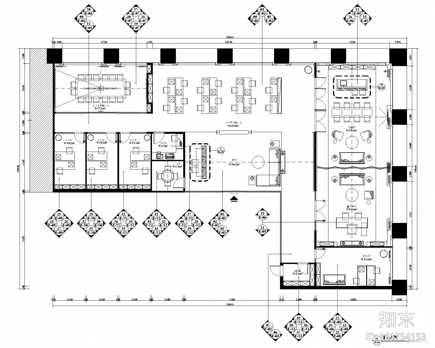 [深圳]知名证券所办公室室内设计施工图施工图下载【ID:161754153】