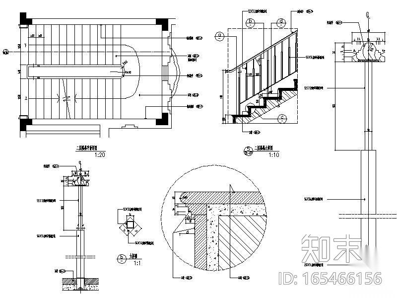 别墅楼梯详图施工图下载【ID:165466156】