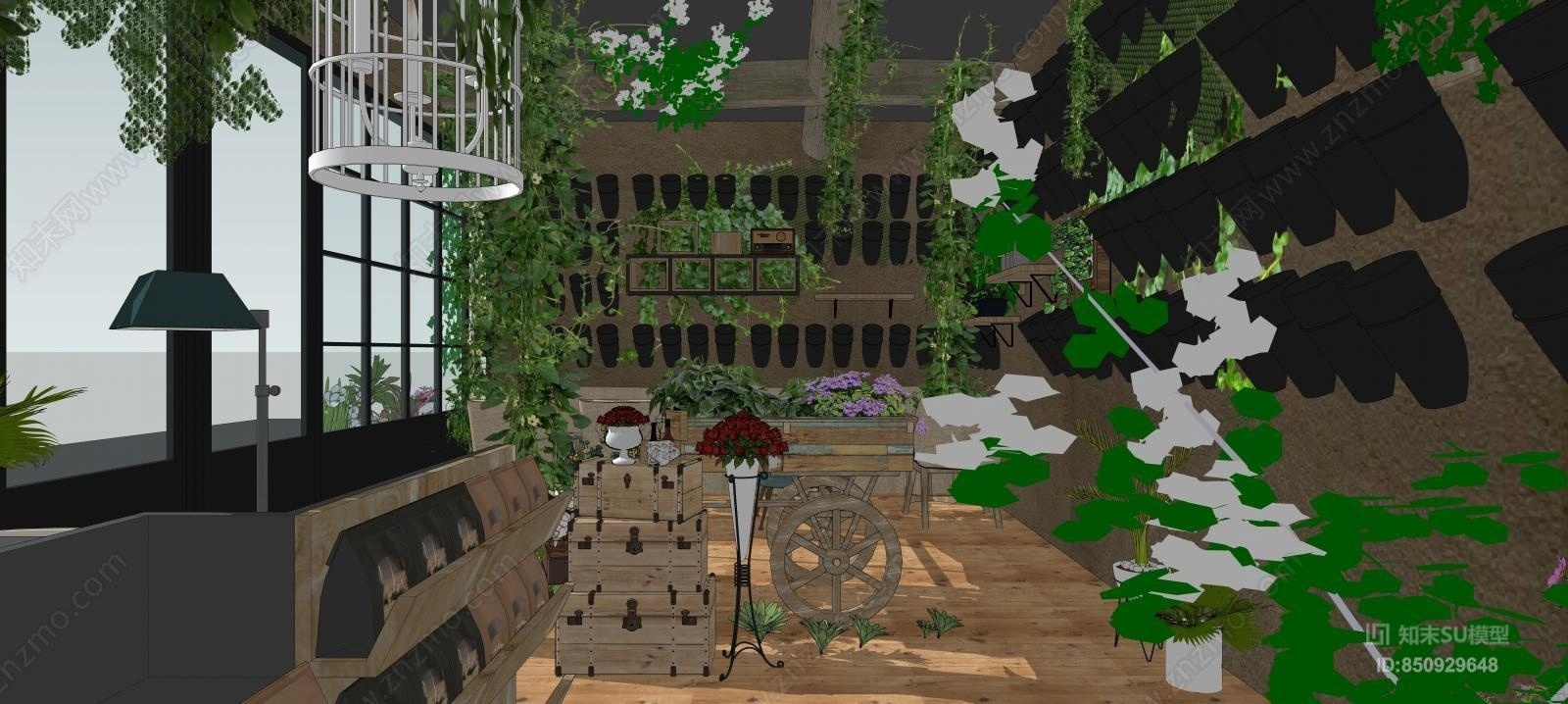 现代鲜花店SU模型下载【ID:850929648】