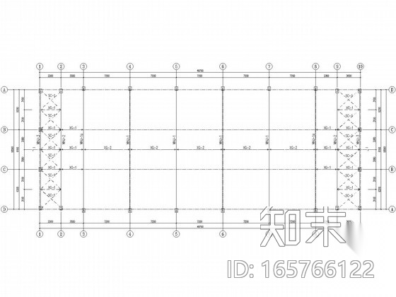 三角形钢桁架仓库施工图cad施工图下载【ID:165766122】