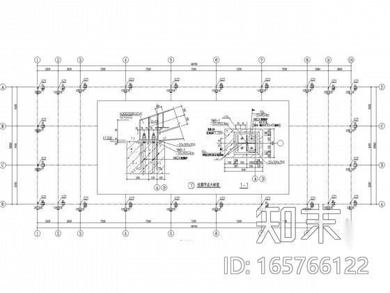 三角形钢桁架仓库施工图cad施工图下载【ID:165766122】