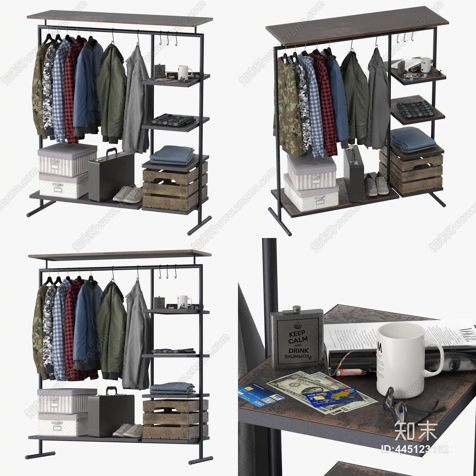 现代衣柜3D模型下载【ID:445123162】