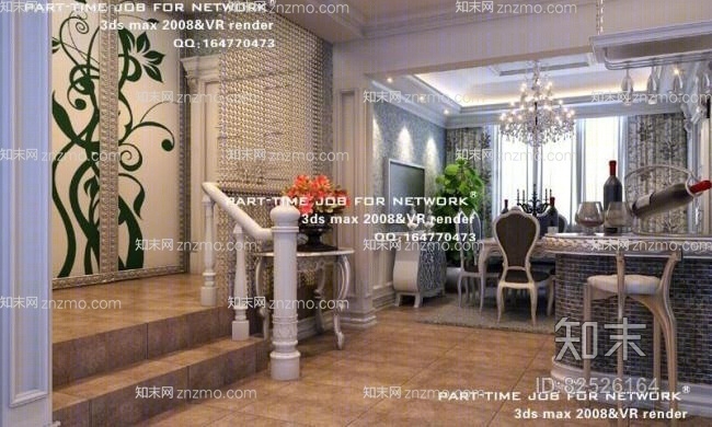 别墅餐厅123D模型下载【ID:82526164】