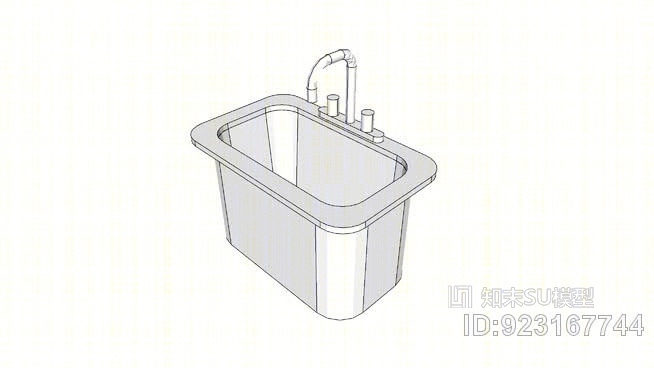 D0795-水槽，CRS，18规格，带水龙头，11x18x14SU模型下载【ID:923167744】