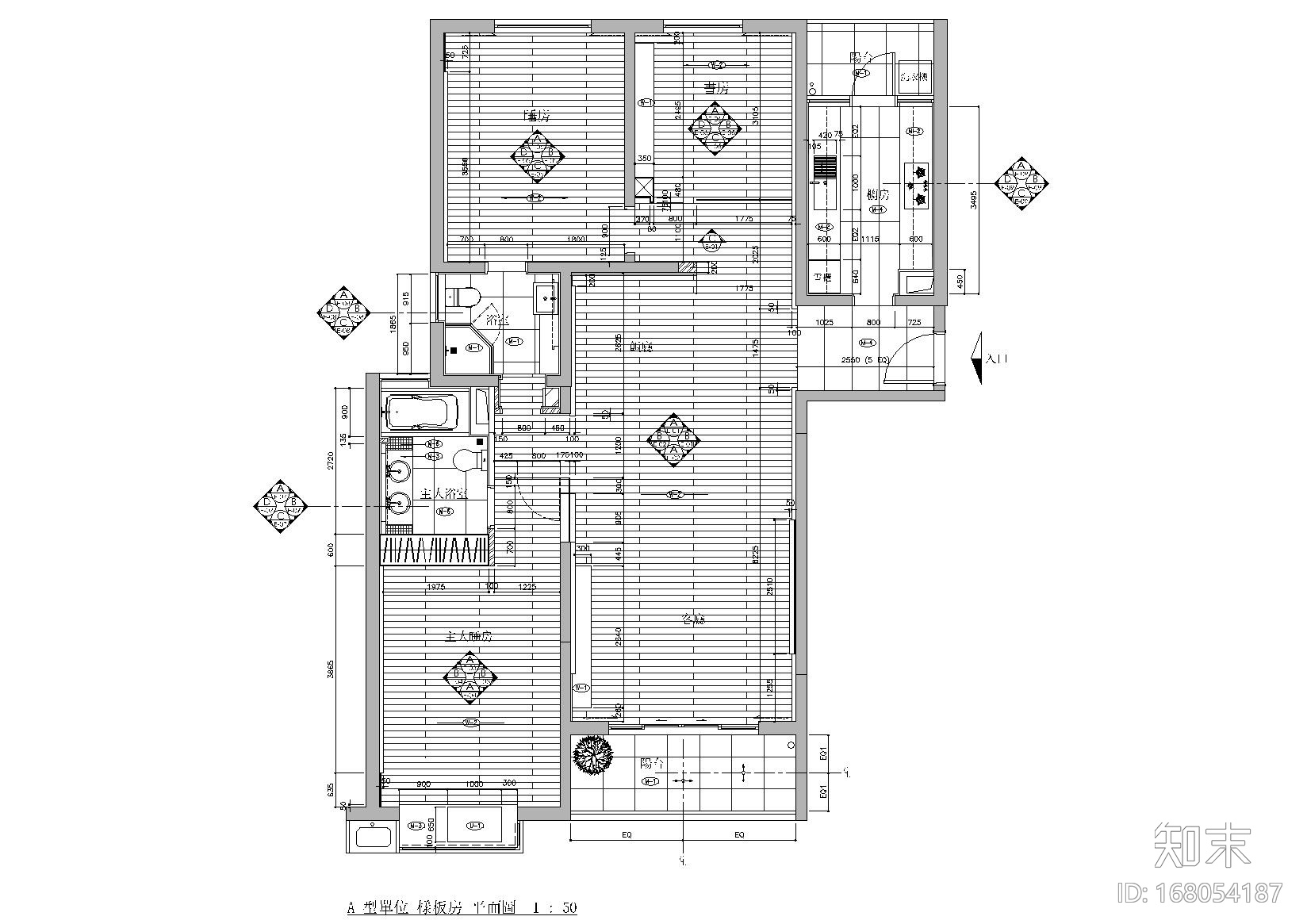 [上海]梁志天_凱欣豪园T1号楼A户型施工图施工图下载【ID:168054187】