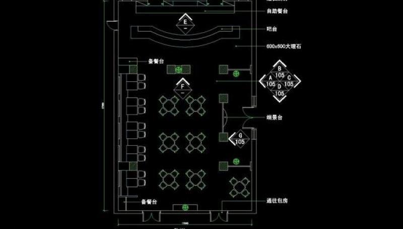 cad餐厅设计素材图片cad施工图下载【ID:149684110】