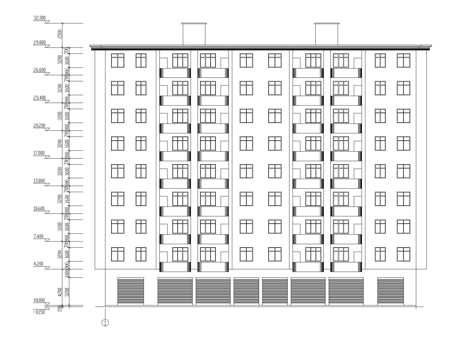 L型坡屋顶阁楼小高层安置住宅楼建筑施工图施工图下载【ID:149551175】