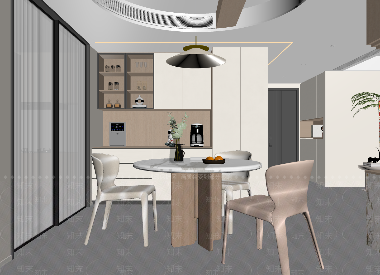 现代家居餐厅3D模型下载【ID:1214719598】