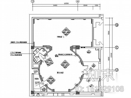 [吉林]豪华典雅五星级酒店蒙古包间装修施工图（含效果）施工图下载【ID:161929108】