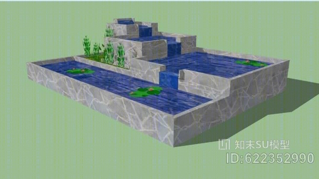 池塘SU模型下载【ID:622352990】