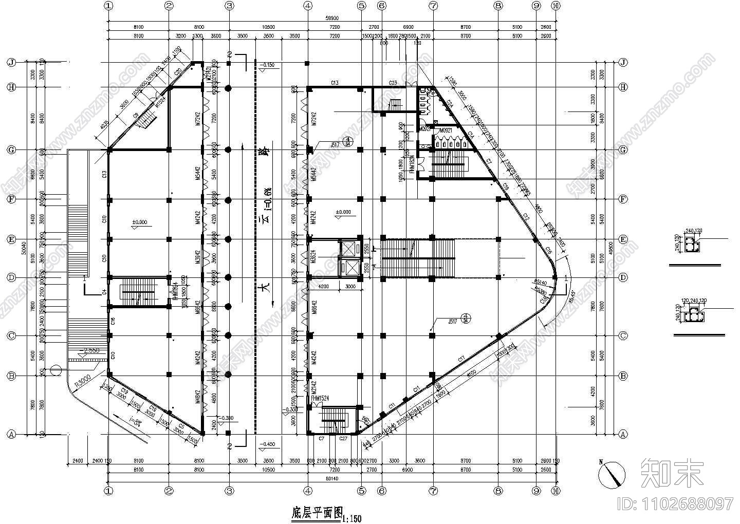 某社区1.8万平米7层框架农贸市场全套建筑设计CAD图纸施工图下载【ID:1102688097】