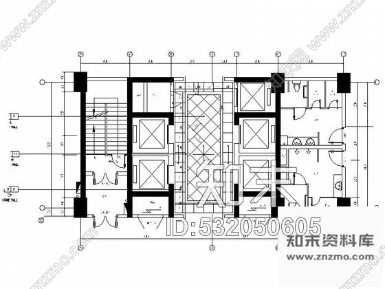 施工图苏州某商务大厦电梯厅室内装修图施工图下载【ID:532050605】