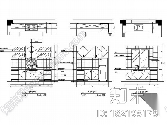 南亚风二居室装修图cad施工图下载【ID:182193178】