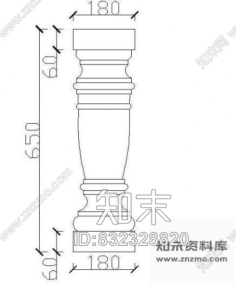 图块/节点西式栏杆柱cad施工图下载【ID:832328820】