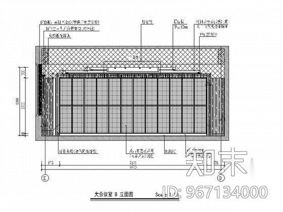 [沈阳]某大学大会议室施工图cad施工图下载【ID:967134000】