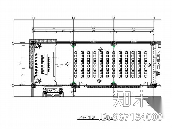 [沈阳]某大学大会议室施工图cad施工图下载【ID:967134000】