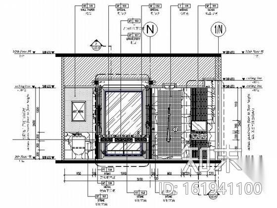 [江苏]高档商务酒店套房室内装修施工图（含效果）cad施工图下载【ID:161941100】