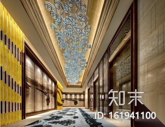 [江苏]高档商务酒店套房室内装修施工图（含效果）cad施工图下载【ID:161941100】