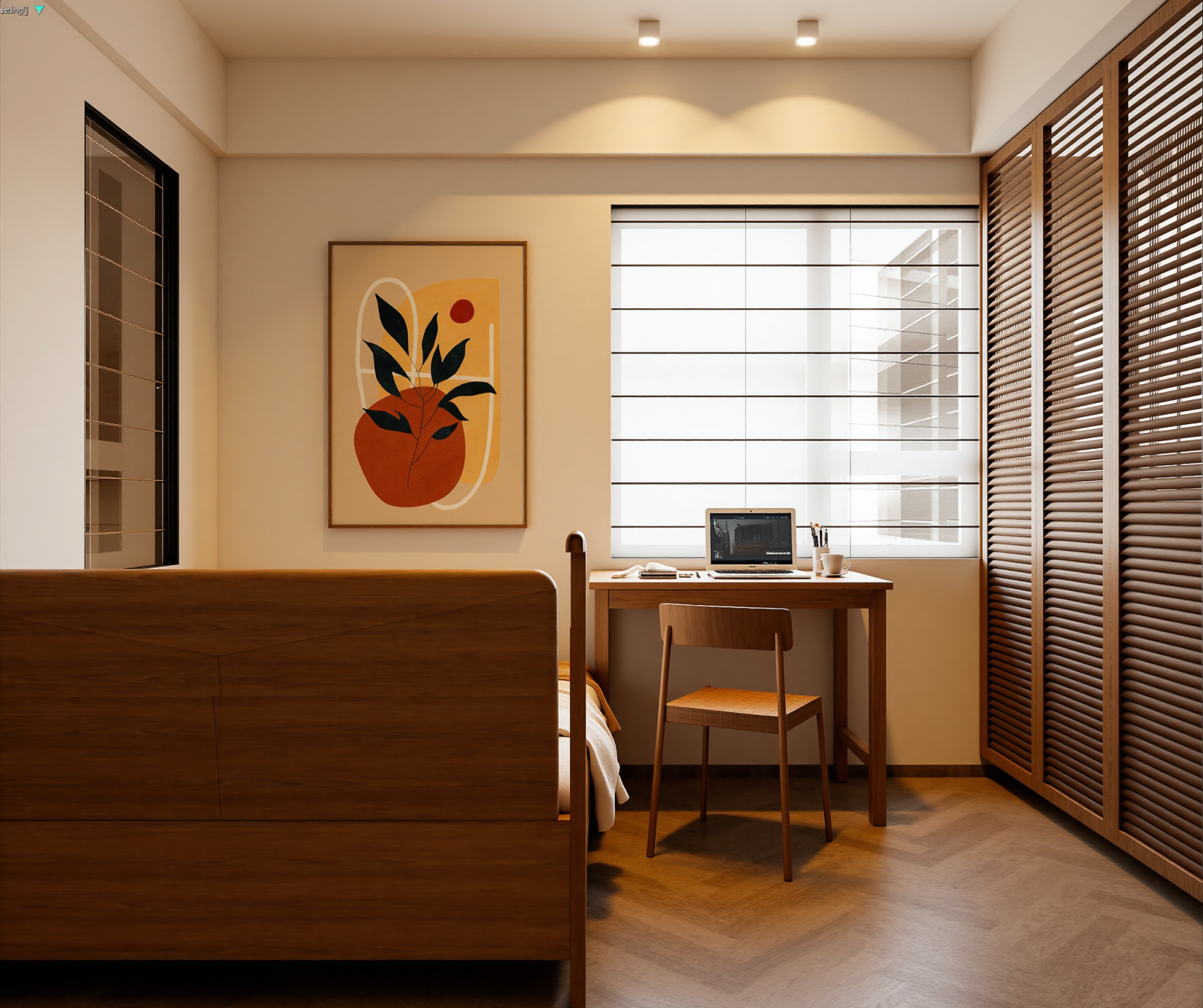 日式家居卧室3D模型下载【ID:1214839376】