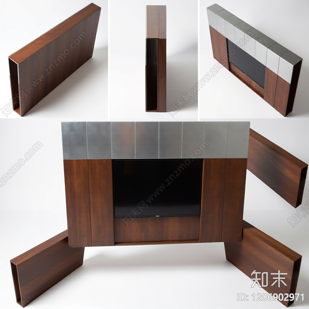 电视墙组合柜体3D模型下载【ID:1206902971】