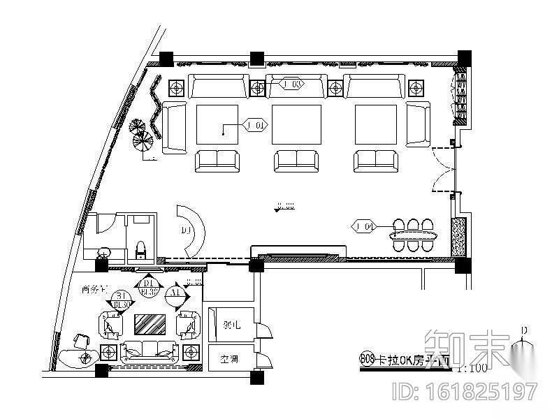 奢华KTV包间装修图cad施工图下载【ID:161825197】