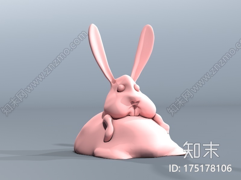 胖胖的兔子奔奔3d打印模型下载【ID:175178106】