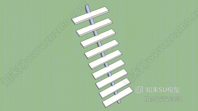 梯子，楼梯，钢楼梯，中心支撑楼梯SU模型下载【ID:926726484】