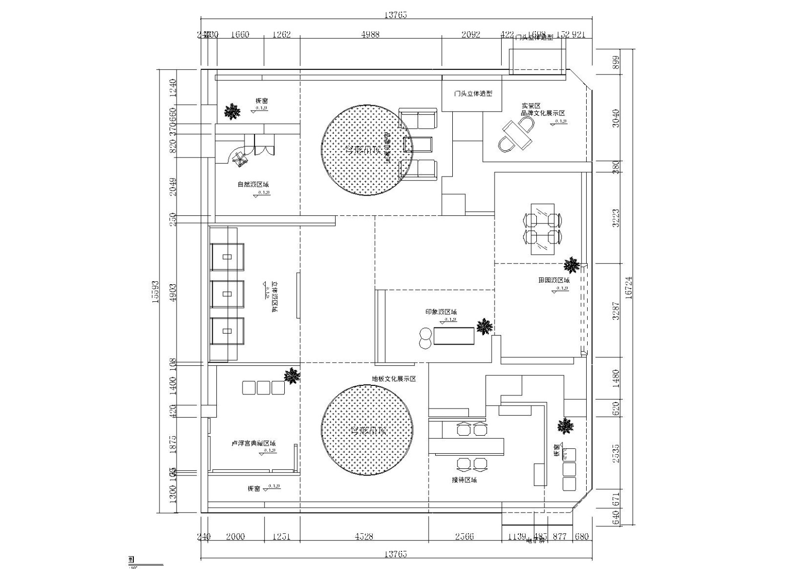 [河南]郑州毕加索地板专卖店面施工图cad施工图下载【ID:160704183】