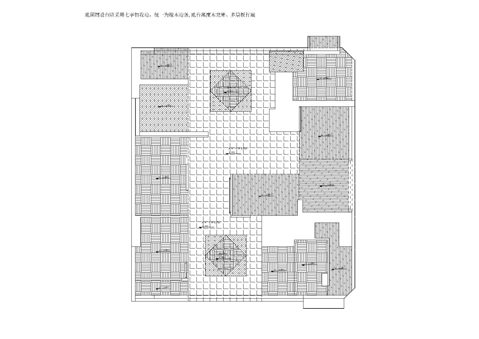 [河南]郑州毕加索地板专卖店面施工图cad施工图下载【ID:160704183】