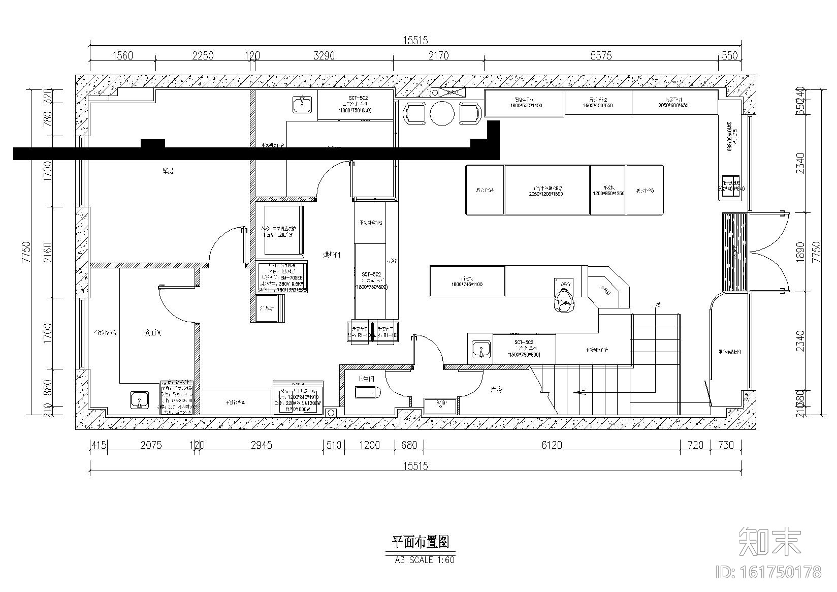 ONE CE.E大万西饼琥珀店装饰施工图+效果图cad施工图下载【ID:161750178】