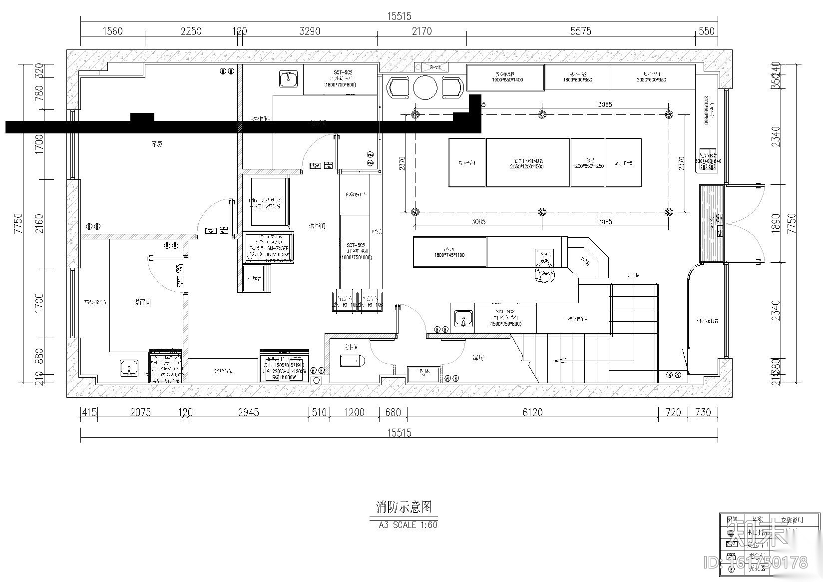 ONE CE.E大万西饼琥珀店装饰施工图+效果图cad施工图下载【ID:161750178】