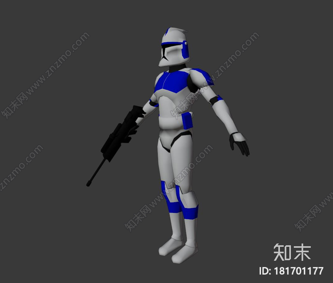 蓝白克隆士兵CG模型下载【ID:181701177】