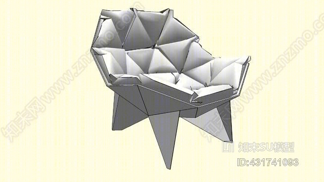 Q1休闲椅SU模型下载【ID:431741093】