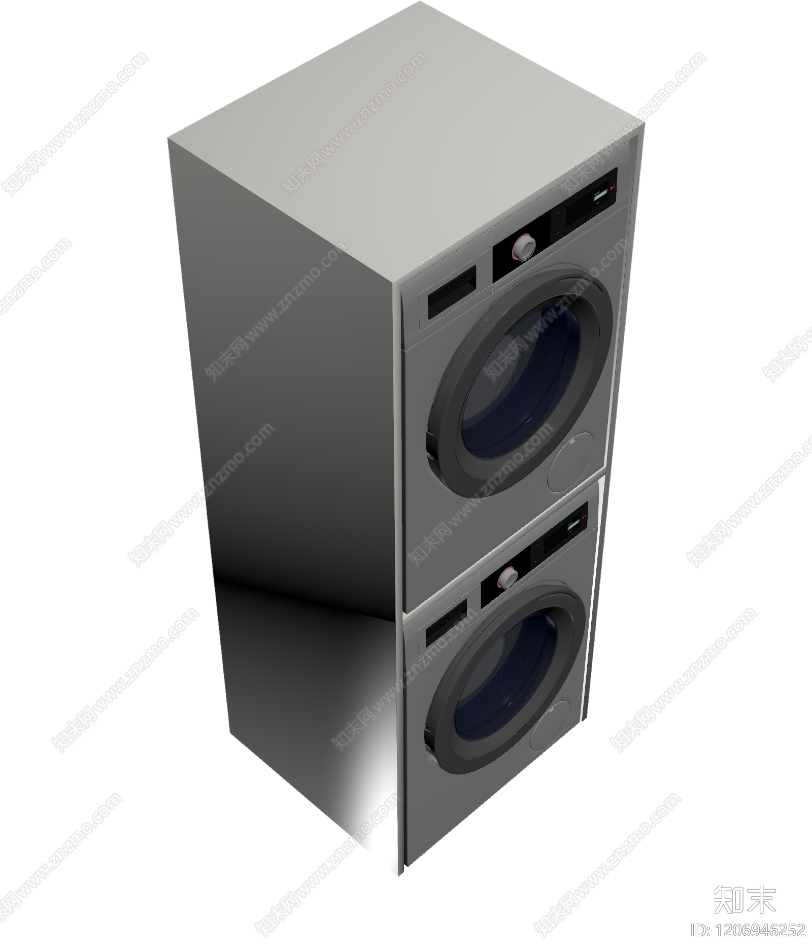 双筒洗衣机组合体3D模型下载【ID:1206946252】