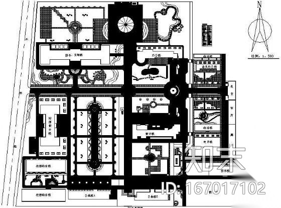 某校园绿化设计平面图cad施工图下载【ID:167017102】