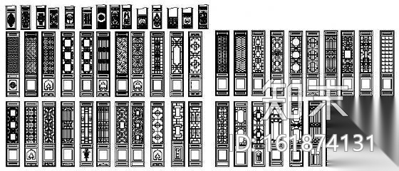 古门立面图cad施工图下载【ID:161874131】