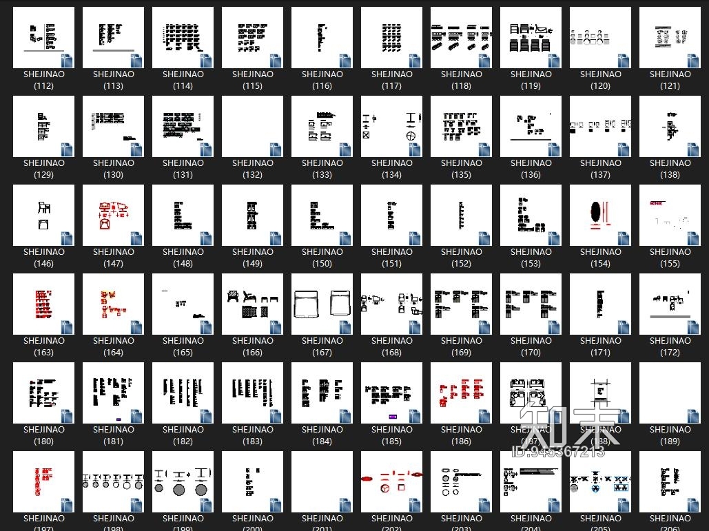 轻奢家具CAD图库cad施工图下载【ID:945367213】